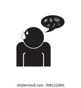 Anxiety icon design isolated on white background