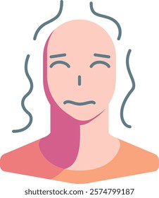 Anxiety Icon - Flat Color Style - Neuroscience Theme
