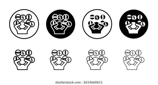 Anxiety icon flat and simple set design