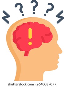Anxiety Icon Flat Vector Illustration