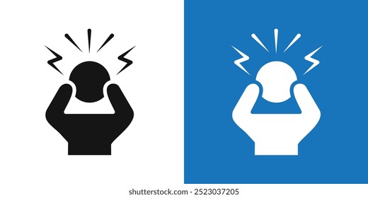 Anxiety icon Flat vector set outline