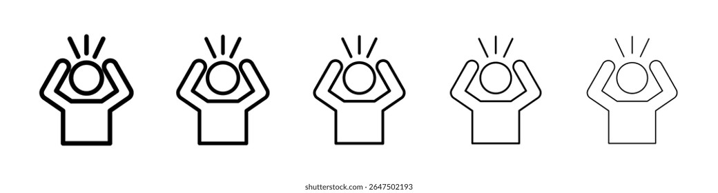 Anxiety icon graphic set. trendy stroke line style