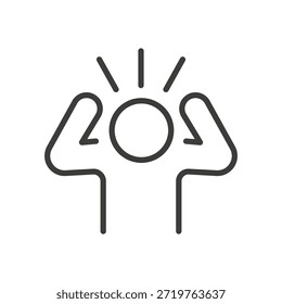 Ícone de ansiedade. Modelo de design de ícone de vetor de linha