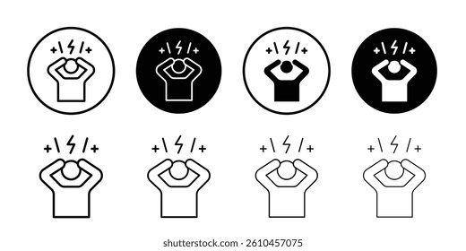 Anxiety icon logo set vector