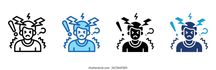 Icono de ansiedad Multi Style Ilustración vectorial