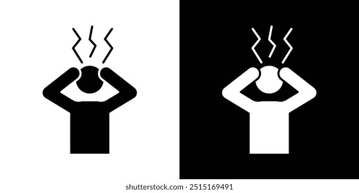 Anxiety icon Outline sign symbol set