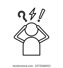 Anxiety icon Outline thin set