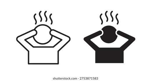 Anxiety icon set. Linear style. Vector icons