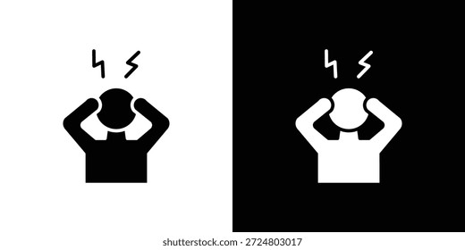 Ansiedade ícone silhueta vetor plana ilustração design pack.