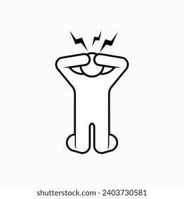 Anxiety Icon. Stress, Depression Symbol - Vector. 