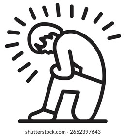Icono de ansiedad Ilustración vectorial signo aislado