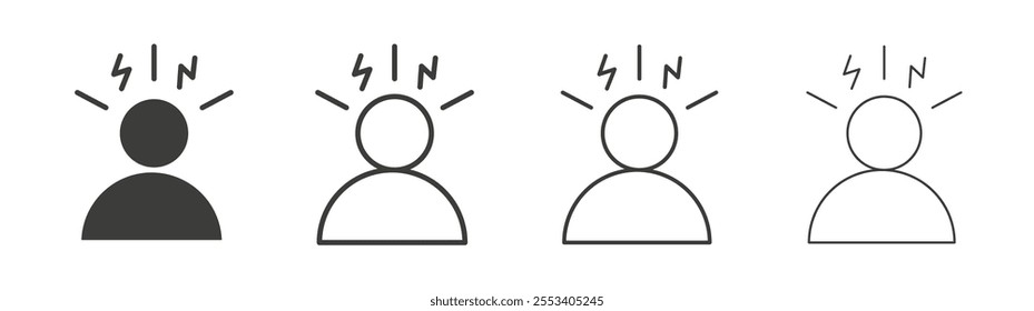 Anxiety icons collection. vector set in black color