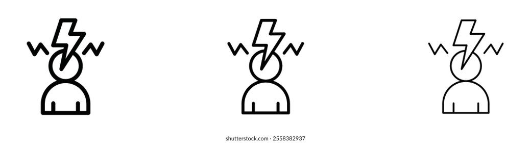 Anxiety icons in tree different stroke sizes