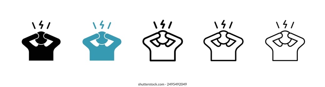 Anxiety line icon vector set.