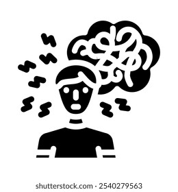 anxiety man disease glyph icon vector. anxiety man disease sign. isolated symbol illustration