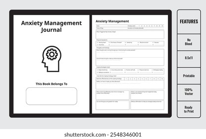 Anxiety Management Or Logbook. Exploring Modern Anxiety Solutions. Anxiety Relief  Vector Illustration