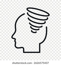anxiety mental health vector line icon