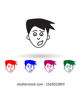 Anxiety on the face multi color icon. Simple glyph, flat vector of facial expressions icons for ui and ux, website or mobile application