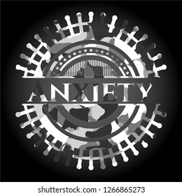 Anxiety on grey camouflaged pattern