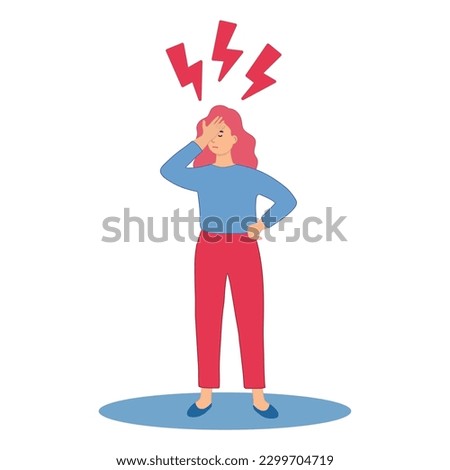 Anxiety or panic attack. Depressed nervous person. Sad young woman with lowered head having panic disorder. Psychology, solitude, fear or mental health problems concept. Depressed nervous person