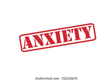ANXIETY red Rubber Stamp Vector over a white background.
