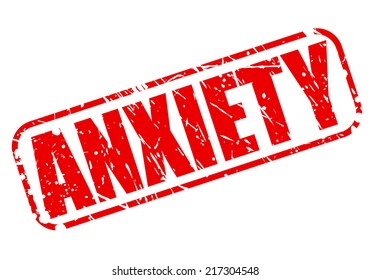 Anxiety red stamp text on white
