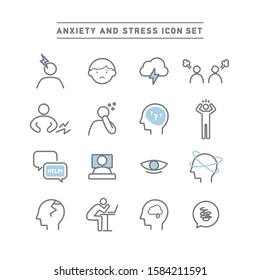 ANXIETY AND STRESS ICON SET