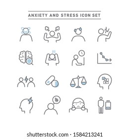 ANXIETY AND STRESS ICON SET