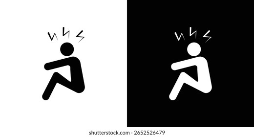 Anxiety or stress icon symbol collection. Flat vector stock illustration.