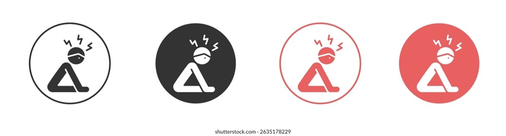 Anxiety or stress icon vector design template simple and clean style
