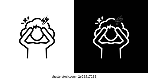 Angst- oder Stress-Icon-Vektor für Web-, Computer- und mobile Apps