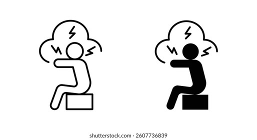 Anxiety or stress icons vectors graphic designs