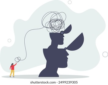 Anxiety and stress therapy, mental health treatment or psychology support, help relief anxiety or depression concept.flat design.illustration with people.