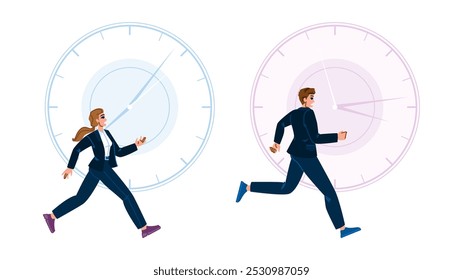 anxiety stress time pressure  vector.  burnout overload, tension deadlines, fatigue panic anxiety stress time pressure character. people flat cartoon illustration