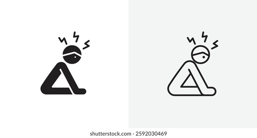 Anxiety or stress vectors icons pack for apps and Ui Ux desigs