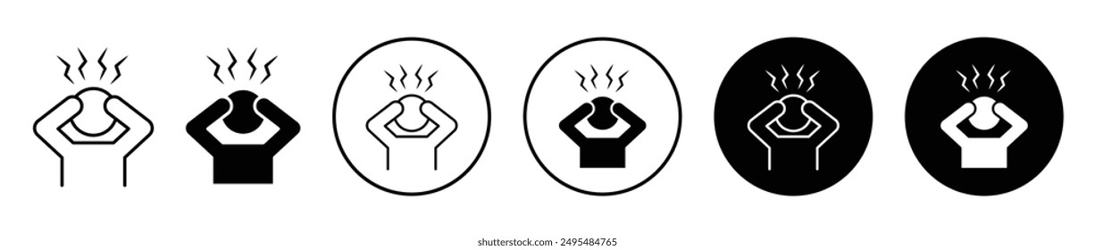 Anxiety thin line vector icon set.