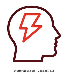 Anxiety Vector Thick Line Two Color Icons For Personal And Commercial Use.
