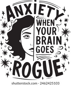 Anxiety When Your Brain Goes Rogue Vector Illustration