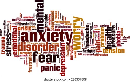 Anxiety word cloud concept. Vector illustration