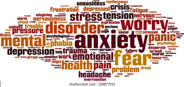 Anxiety word cloud concept. Vector illustration