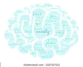Anxiety word cloud on a white background. 