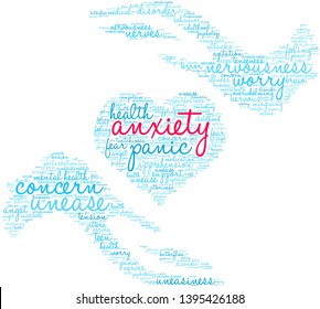 Anxiety word cloud on a white background. 
