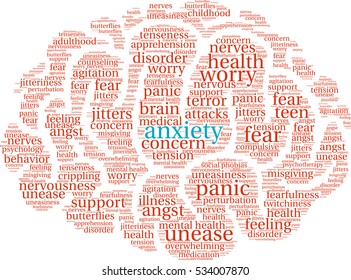 Anxiety Word Cloud On White Background Stock Vector (Royalty Free ...