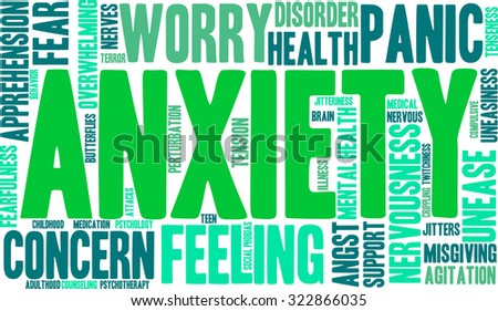 Anxiety Word Cloud On a White Background. 
