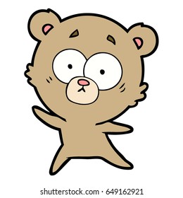 caricatura de oso ansioso