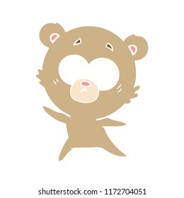 anxious bear flat color style cartoon