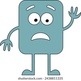 Anxious Cartoon Character with a Nervous Look
