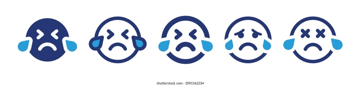 Icono de emociones ansiosas. Símbolo de expresión y ánimo