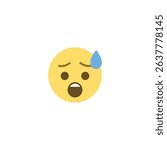 Anxious Face Emoticon Vector Set