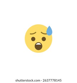 Anxious Face Emoticon Vector Set